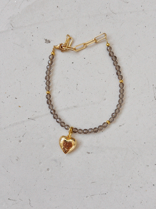 bransoletki z kamieni naturalnych Bransoletka Kwarc dymny serce