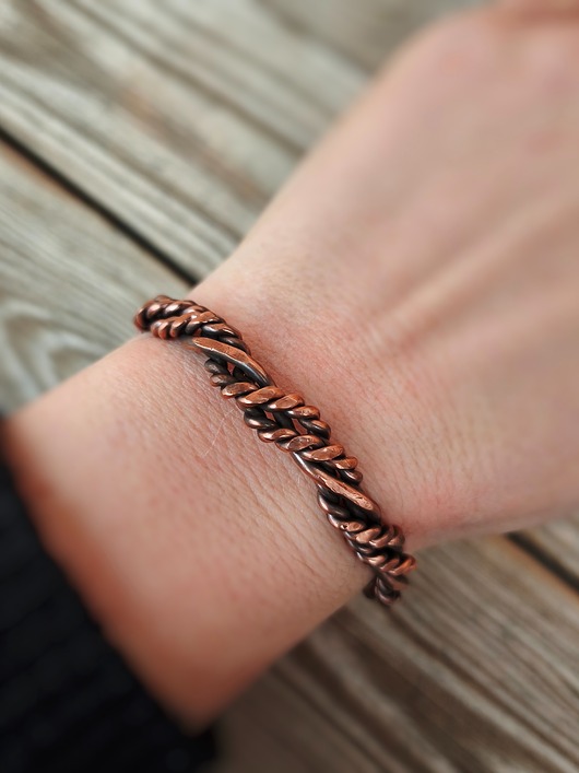 bransoletki wire wrapping Bransoletka miedziana Splot Natury