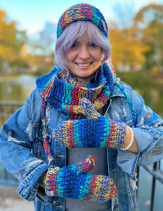 czapki damskie Rękawiczki MERINO 50% ,,Górski potok