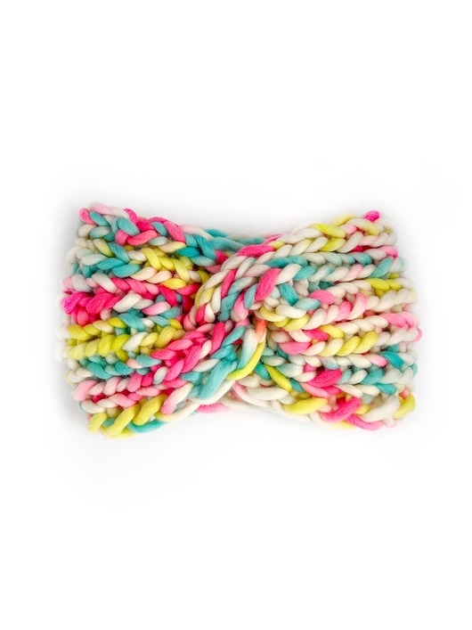 opaski do włosów Kolorowa opaska zimowa z grubej wełny neonowe kolory