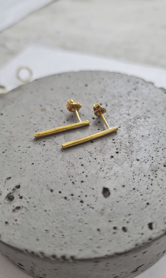 kolczyki pozłacane Kolczyki LINEA złocone sztyfty proste