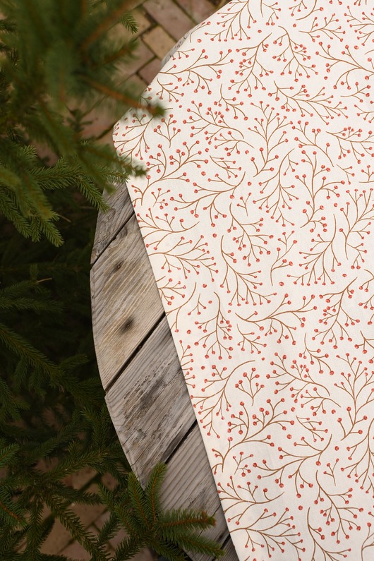 obrusy i serwetki Świąteczny bieżnik z motywem jarzębiny
