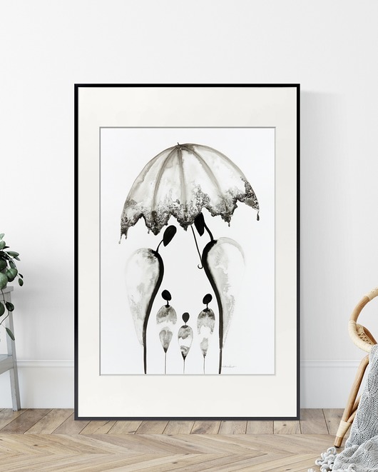 grafika 50X70 cm wykonana ręcznie MiniMalArt