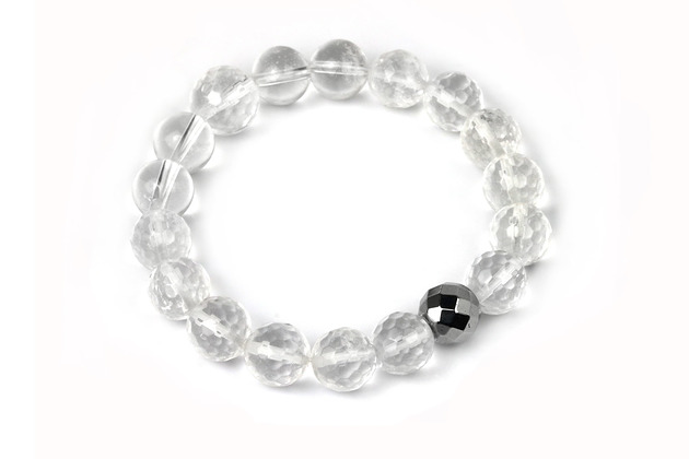 Bransoletka Kryształ Górski Hematyt Brazi Druse Jewelry
