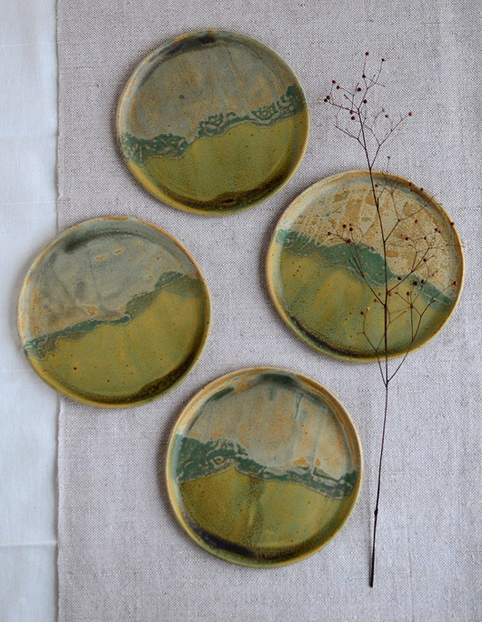patery i talerze Zestaw 4 talerzy ceramicznych