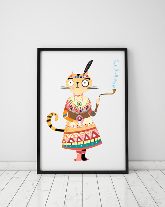 plakat. kotka Indianka Love Life and Forest