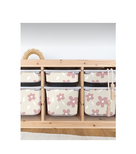naklejki ścienne do pokoju dziecka Naklejki na pojemniki Trofast Ikea vintage