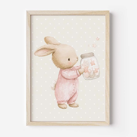 obrazy i plakaty do pokoju dziecięcego Plakat Na Ścianę Dla Dziewczynki Różowe króliczki nr. 10