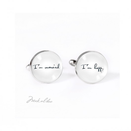 I'm married I'm happy - spinki  + pudełko Makaliboo