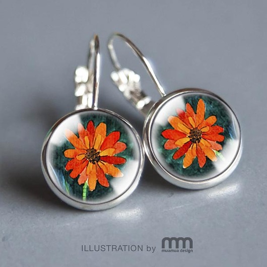 ORANGE FLOWERS kolczyki muamua design