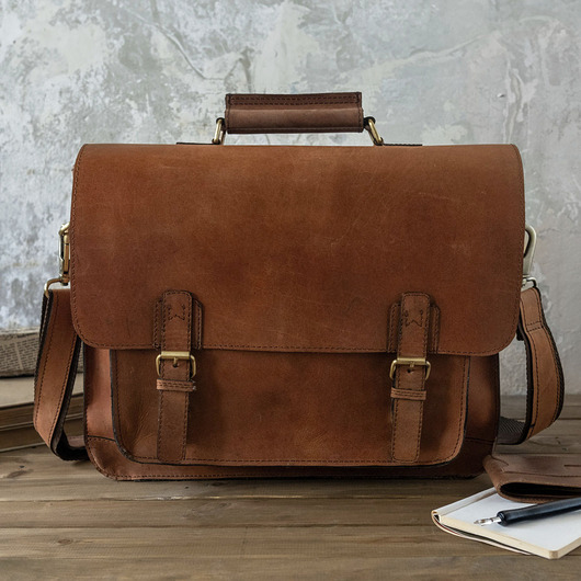 torby na ramię Torba Vintage Retro Skórzana Damska Męska Brązowa Skóra Belveder BL120