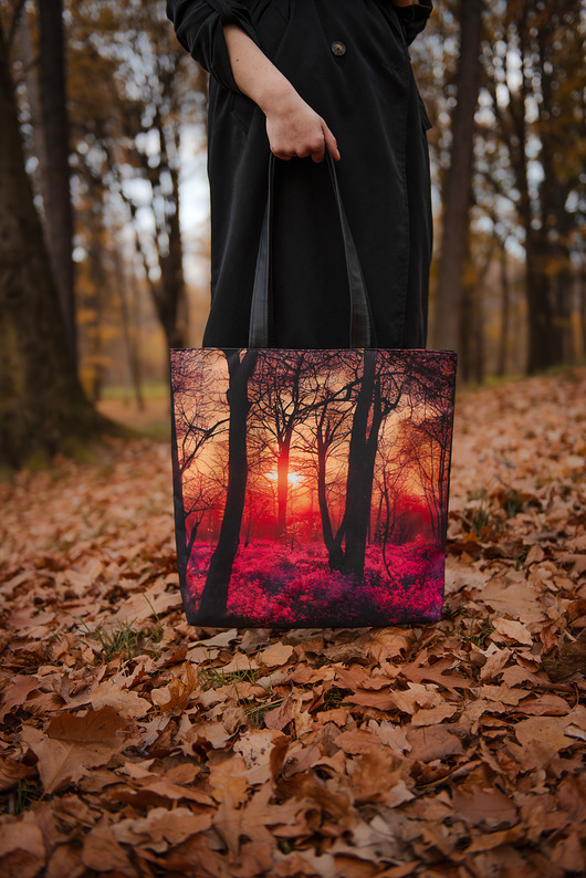 torby XXL Torba shopper na zakupy wodoodporna ZACHÓD SŁOŃCA
