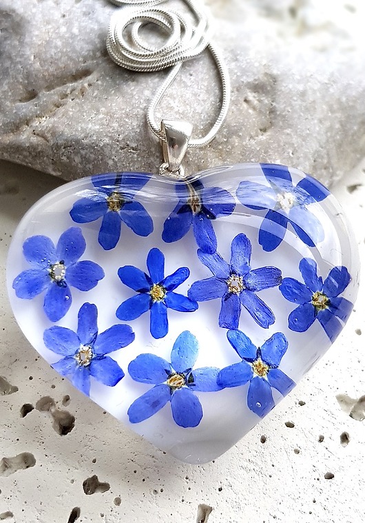 Wisior - serce z niezapominajkami Grol Jewellery