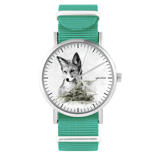 zegarki unisex Zegarek - Lis - turkusowy, nylonowy