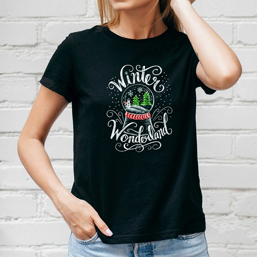 t-shirt damskie Koszulka damska organiczna Winter Wonderland