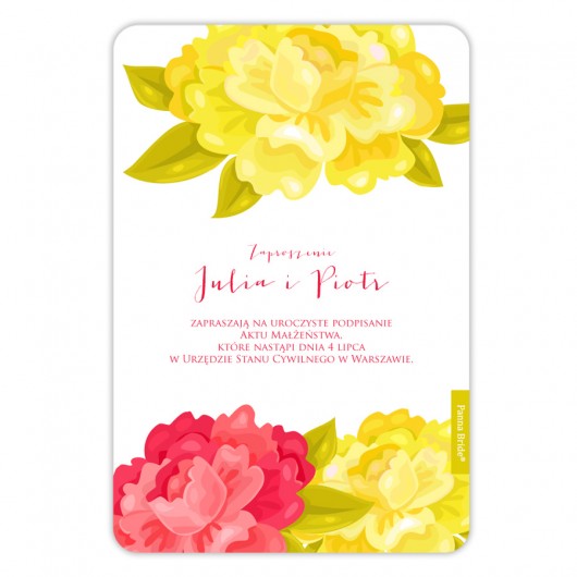 Zaproszenie Ślubne Kolekcja FLOWERS 1 Panna Bridette