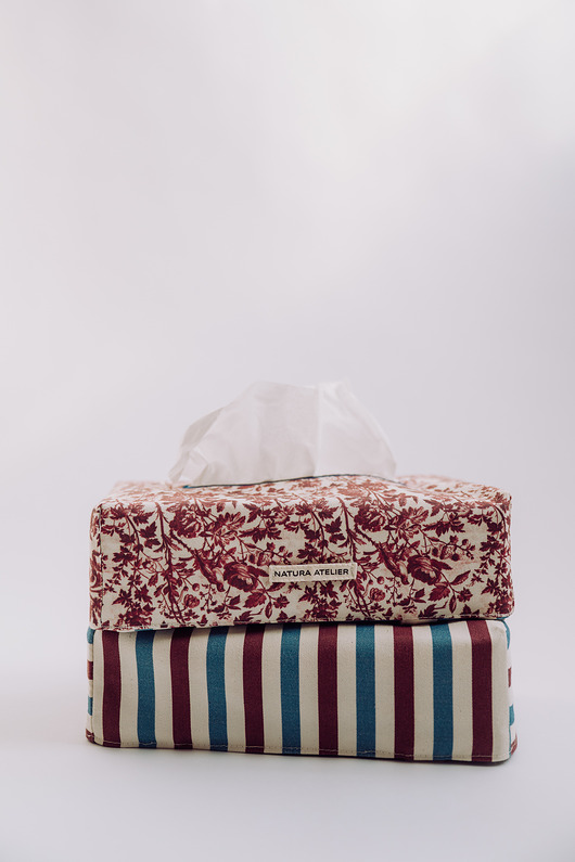 przechowywanie - różne Dwustronna Osłonka na Chusteczniki - Toile De Jouy