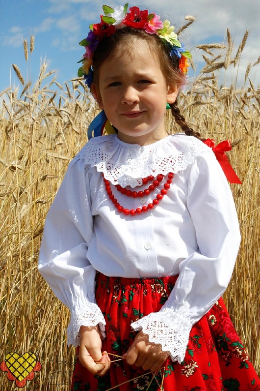 bluzki dla dziewczynki Bluzka folk dziewczęca