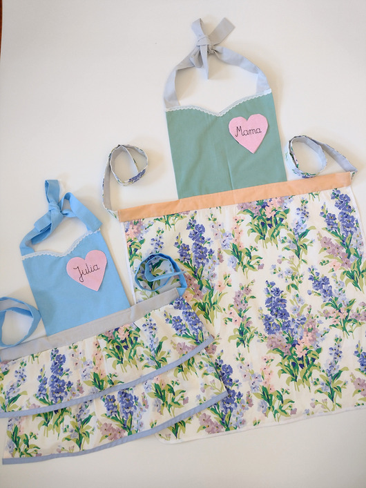 dziewczynka - inne Fartuszki kuchenne kwiatowy zestaw mama i córka z imieniem