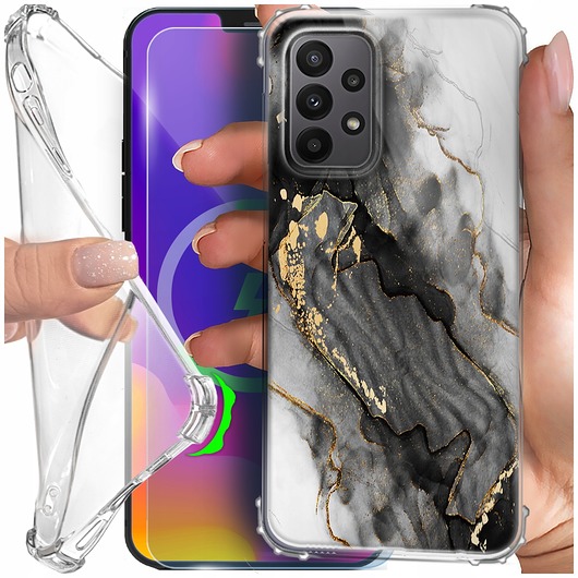 etui na telefon Etui do Samsung A23 i A23 5G pancerne case Anti-shock silikon + SZKŁO 9H