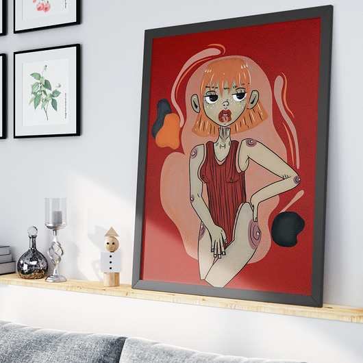 grafiki i ilustracje Plakat - Red head