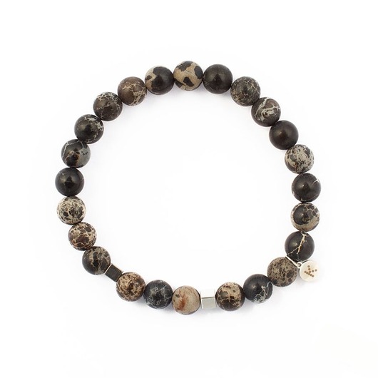 biżuteria męska Jaspis i Hematyt (kostka) - męska bransoletka z kamieni naturalnych