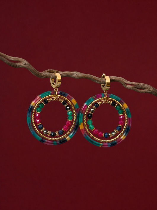 kolczyki z kamieniami Kolczyki Wianki circle (colourful)