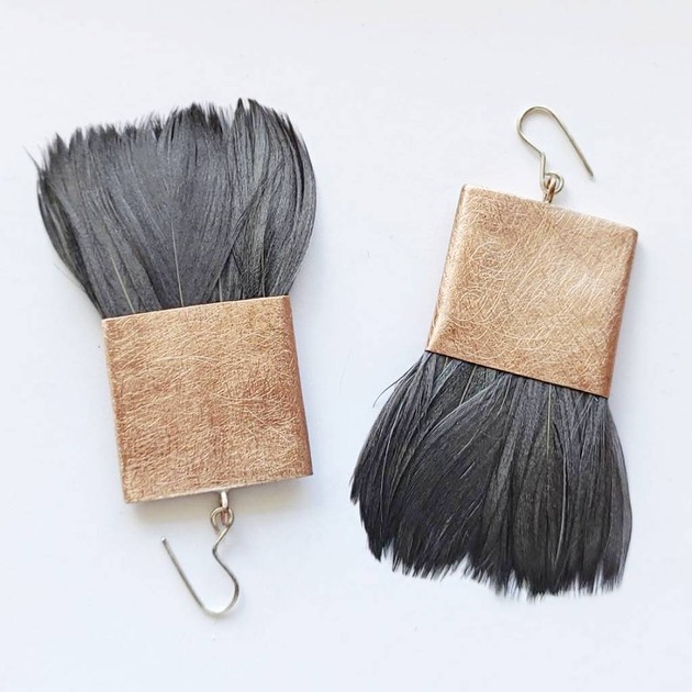 kolczyki z piórami PIÓRKO kolczyki