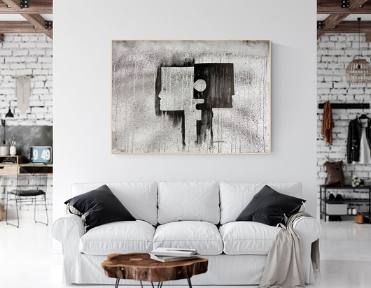 grafika 100 x 70 cm wykonana ręcznie, abstrakcja Krystyna Siwek Art