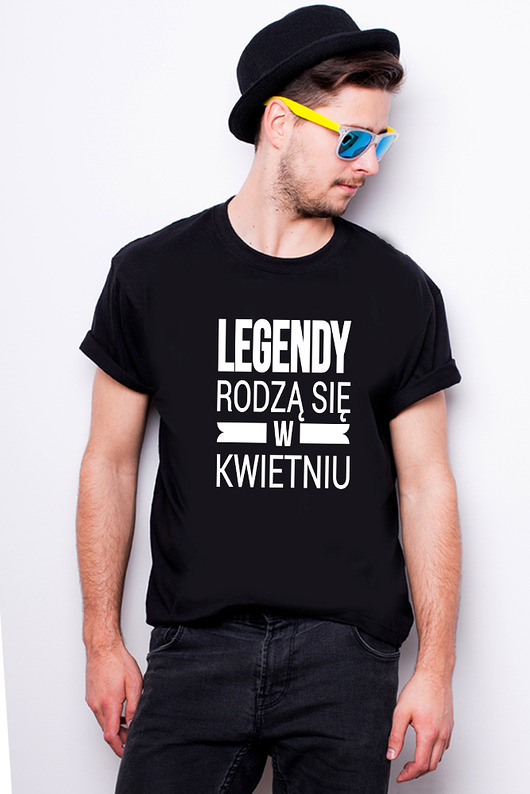 T-shirt męski - legendy rodzą się w kwietniu AllbagAllprints