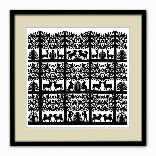 his Majesty's FOREST (Kurpie Art Papercut)_3 na ludowo