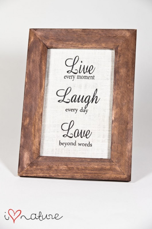 Obrazek na lnie &quot; Live Laugh Love&quot; i love nature