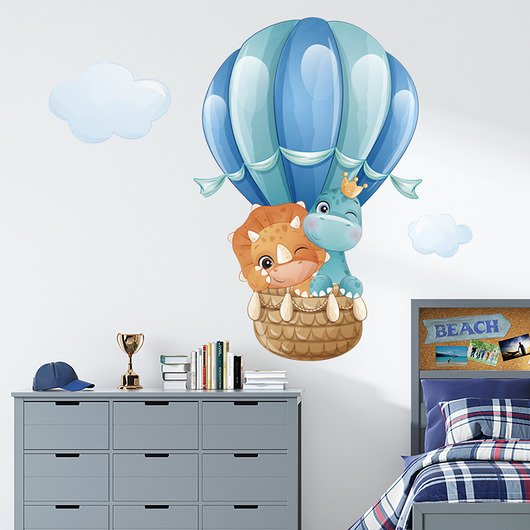 naklejki ścienne do pokoju dziecka Naklejki ścienne Dinoprzyjaciele-balon