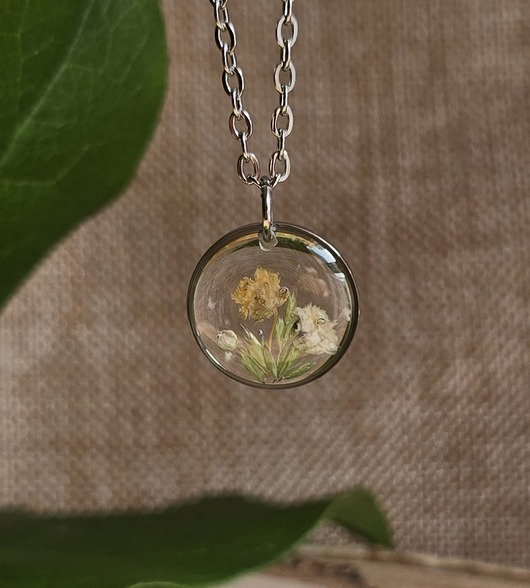 wisiory Srebrny wisiorek prawdziwe kwiaty