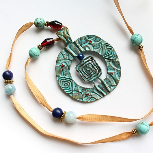 wisiory UNIKAT - Wisior turkus akwamaryn lapis