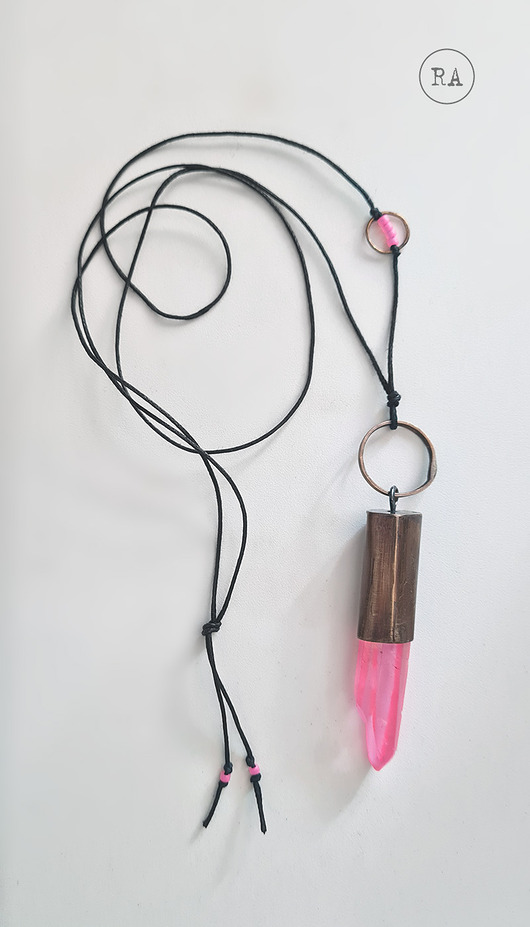 wisiory Wisior Pink Aura - naszyjnik z kryształem