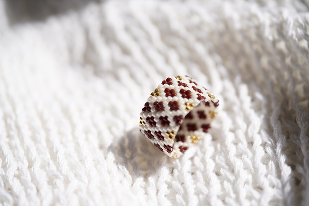 pierścionki - różne Pierścionek Beadingowy Fragile Wine