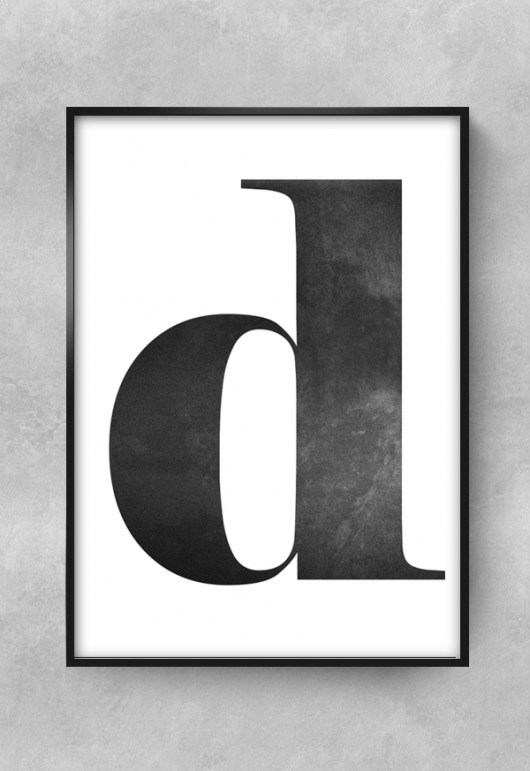 Plakat typograficzny "D", 50x70 cm HUS