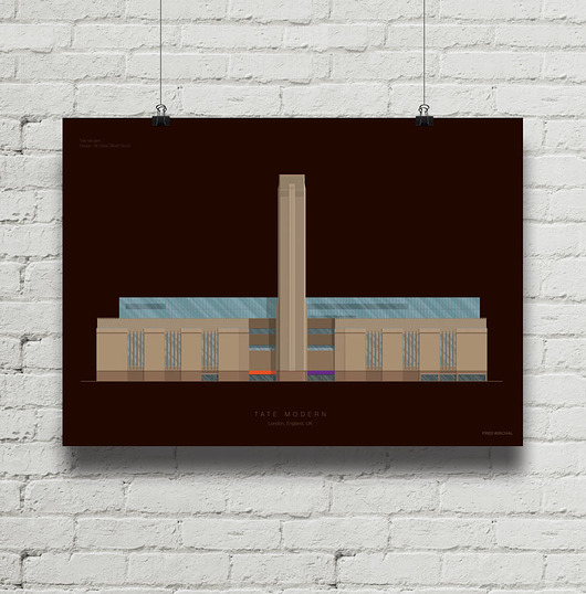 Tate Modern London - plakat giclee art minimalmill