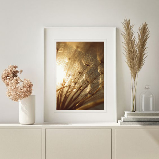 PLAKAT neutralny botaniczny beżowy natura black dot studio