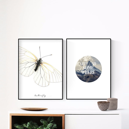 Zestaw BUTTERFLY & LET'S GO, plakaty w ramach  MUKKO