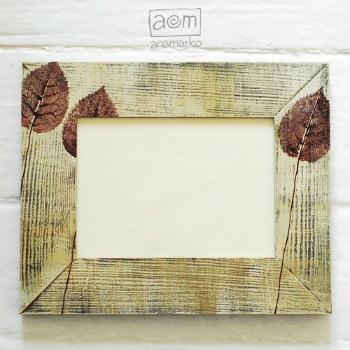 ramka 13x18 - liscie sepiowe anamarko