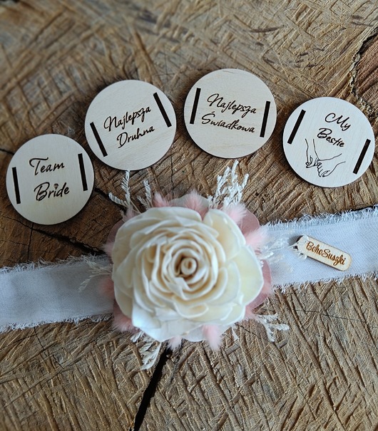 dodatki ślubne Korsarz, Opaska na rękę dla Świadkowej z grawerem