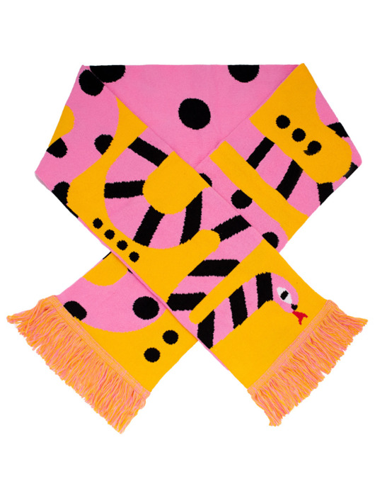 szale damskie Szalik z bawełny organicznej różowy snake