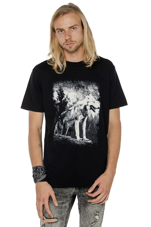 t-shirty męskie T-shirt męski UNDERWORLD Wolf in mountains
