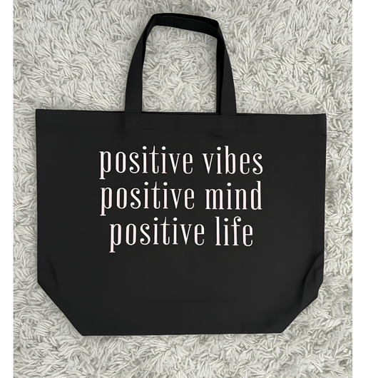 torby na zakupy Duża bawełniana torba: positive vibes positive mind positivel life