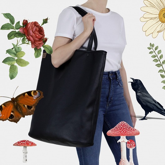 torby XXL Mega shopper duża torba czarna na zamek
