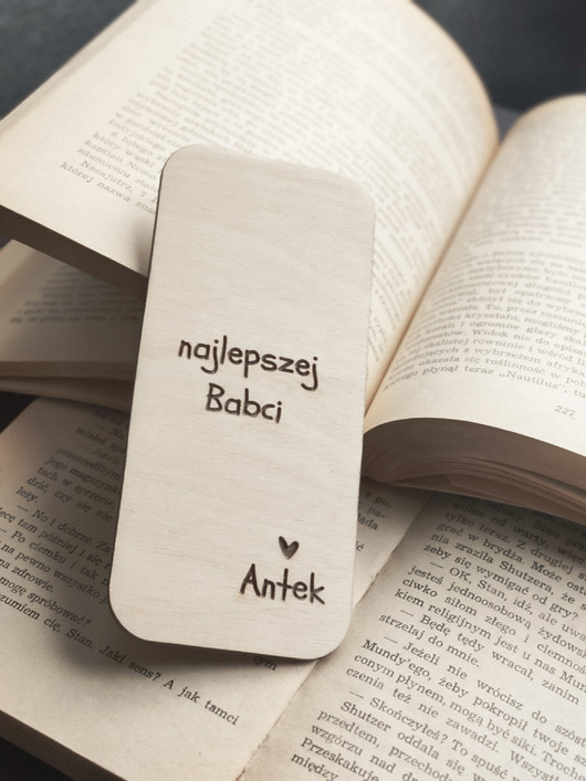 zakładki do książek Zakładka do książki z podpisem wnuczków