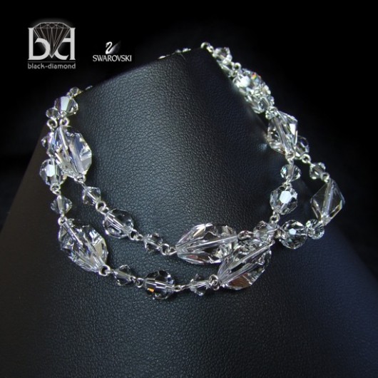 kryształ Swarovski - Krystaliczna  Bransoletka Black Diamond