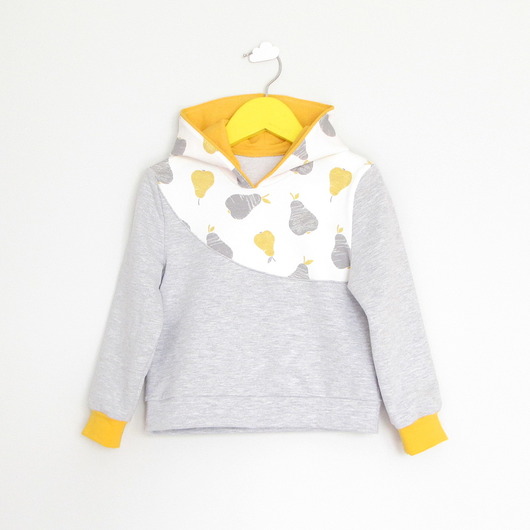 bluzy dla niemowlaka Bluza dresowa szara w gruszki rozm.104